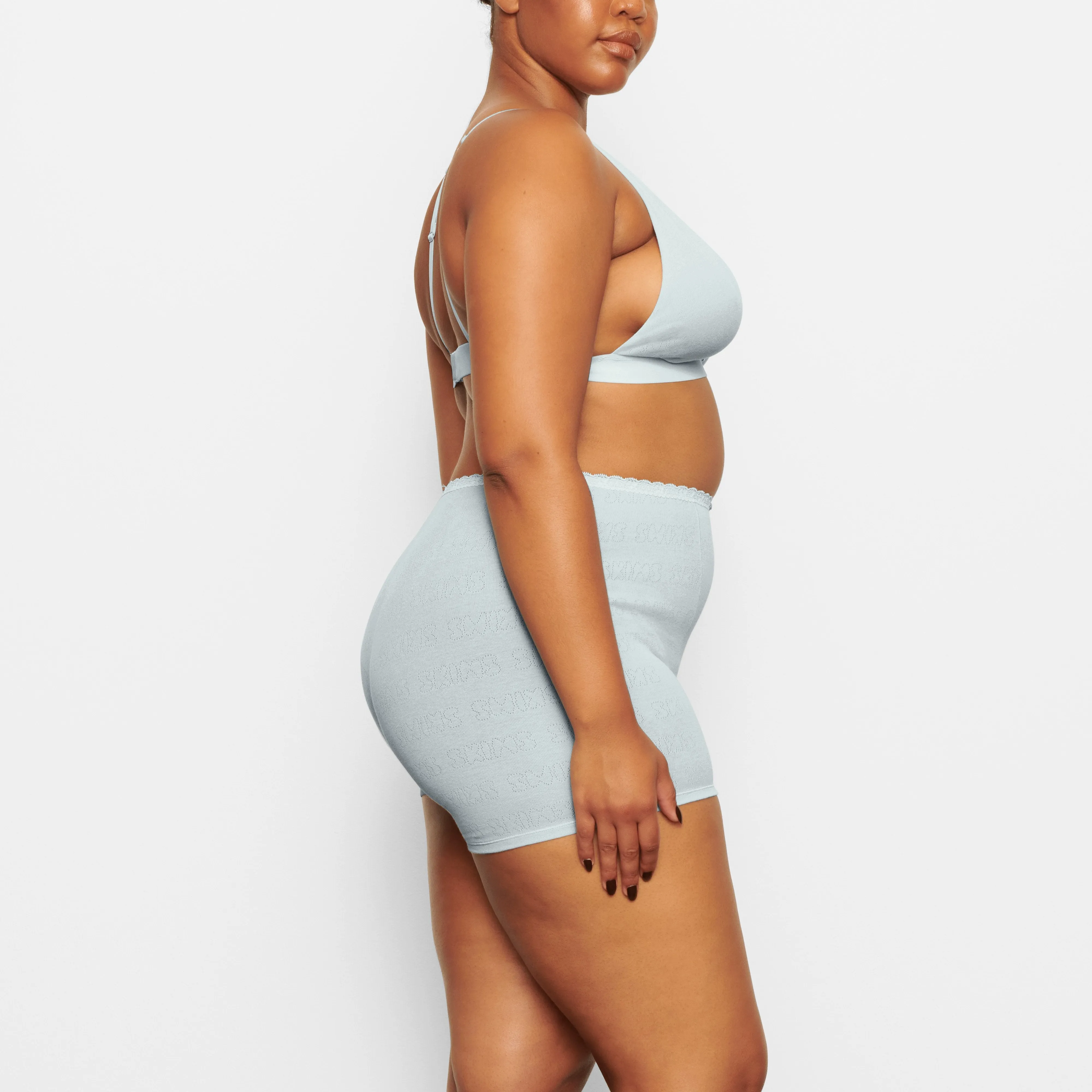 LACE POINTELLE BOXER | SKY