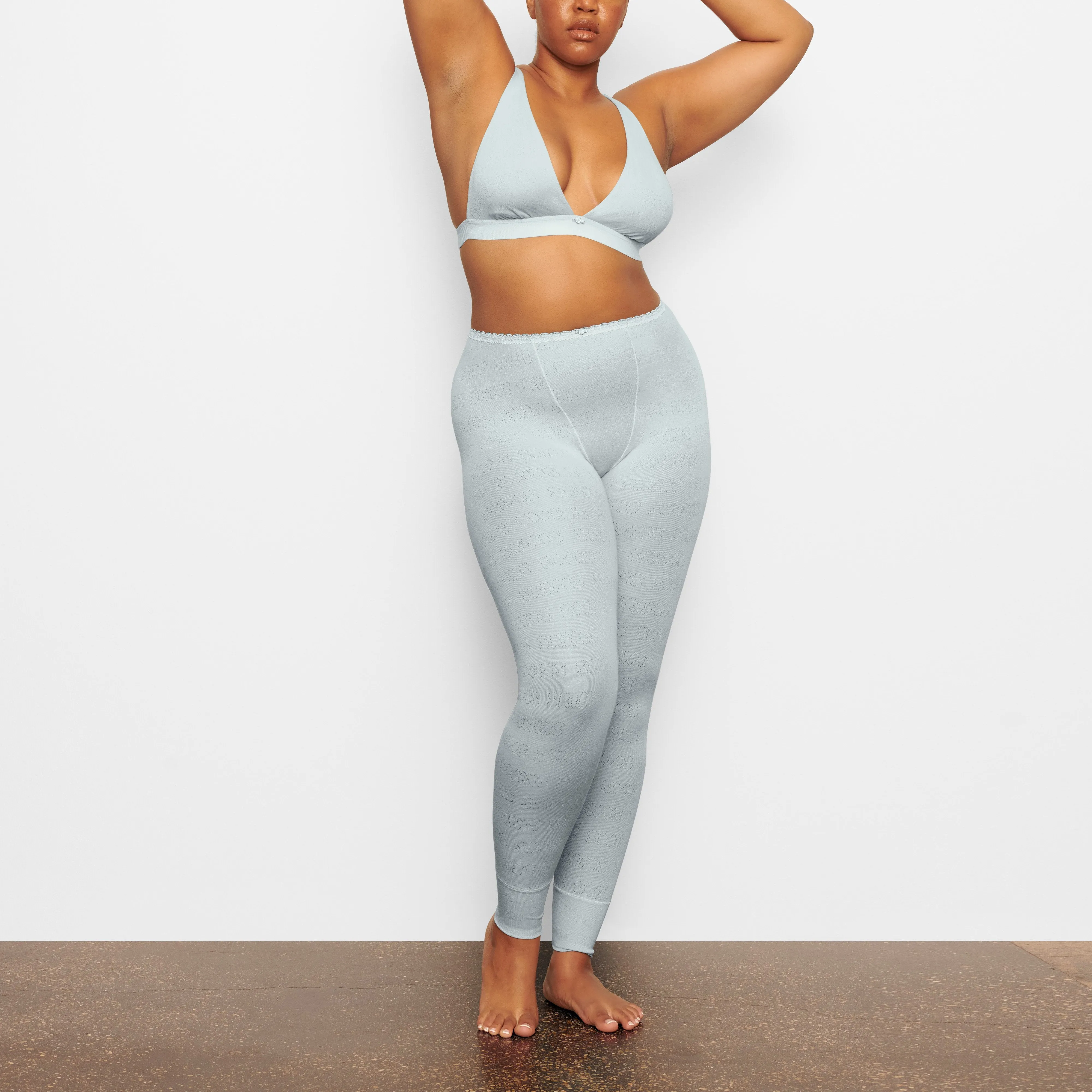 LACE POINTELLE LEGGING | SKY