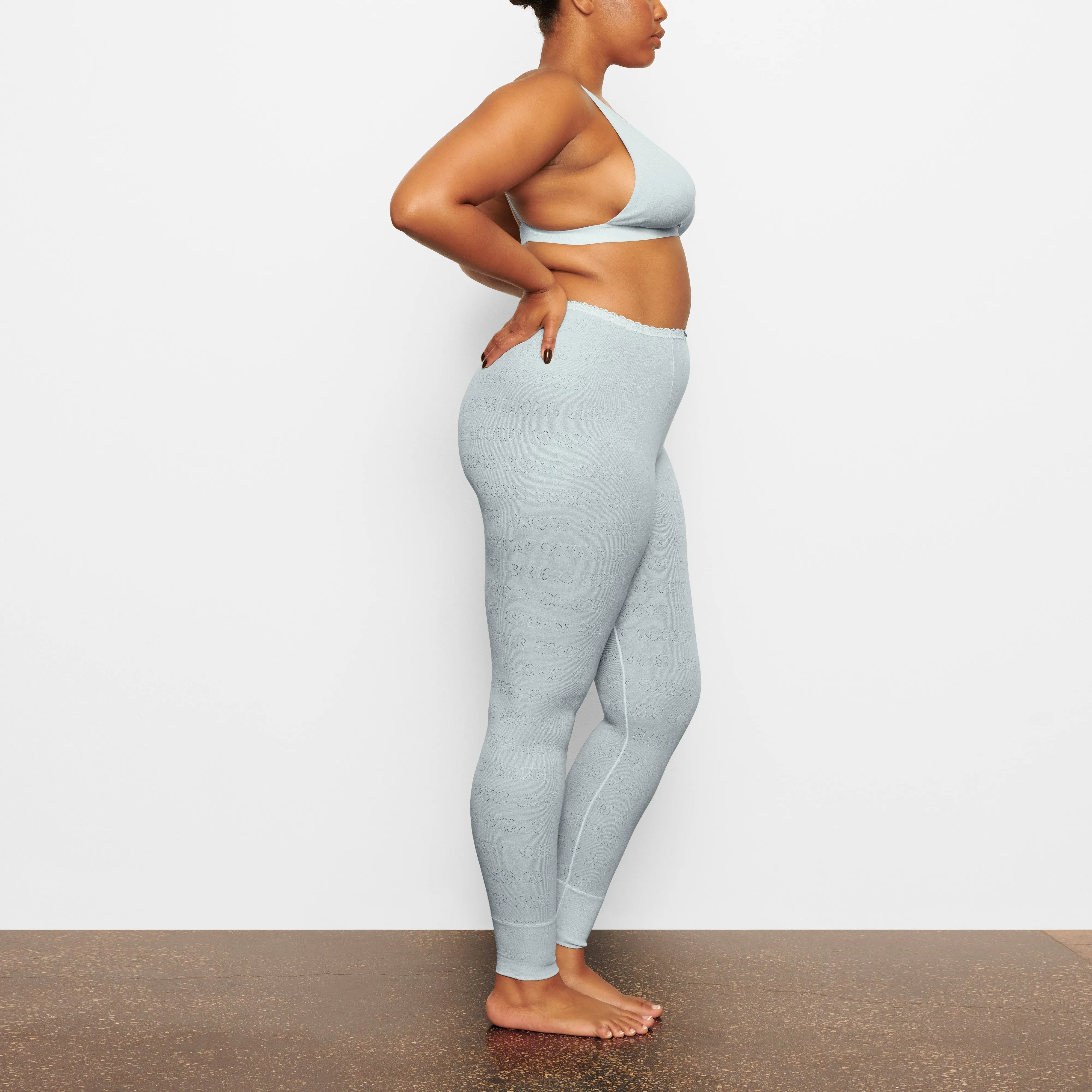 LACE POINTELLE LEGGING | SKY