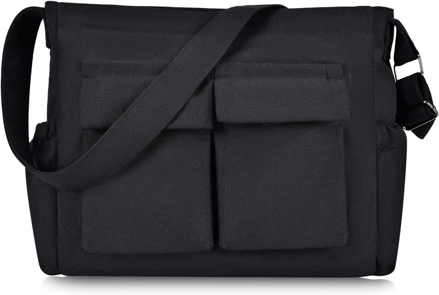 Large Vintage Canvas Messenger Shoulder Bag for Women Men Messenger bag Travel Crossbody Bag with Multiple Pockets