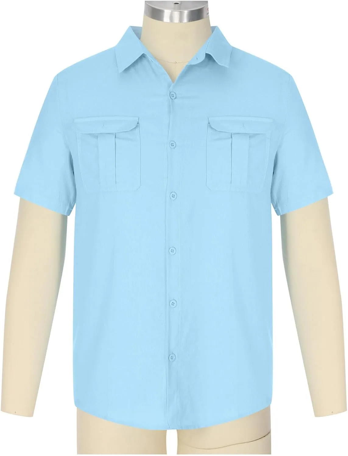 Linen Shirts for Men Short Sleeve Button Down Shirt Summer Vacation Clothes Hawaiian Beach Tops Hawaiian Work Shirt
