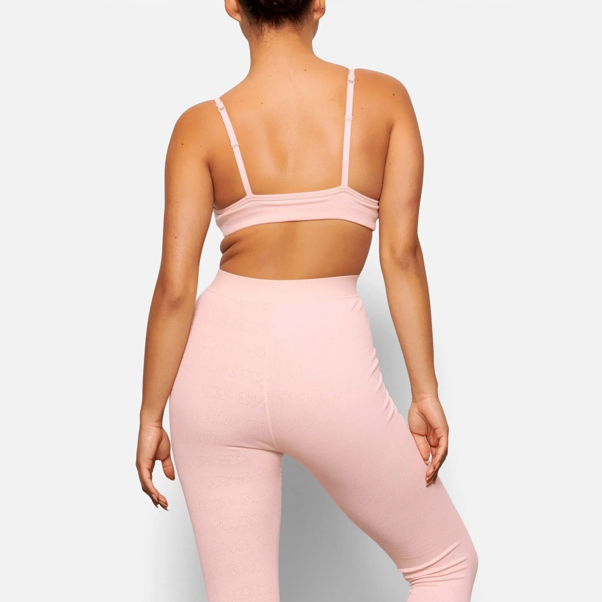 LOGO POINTELLE SCOOP NECK BRALETTE | QUARTZ