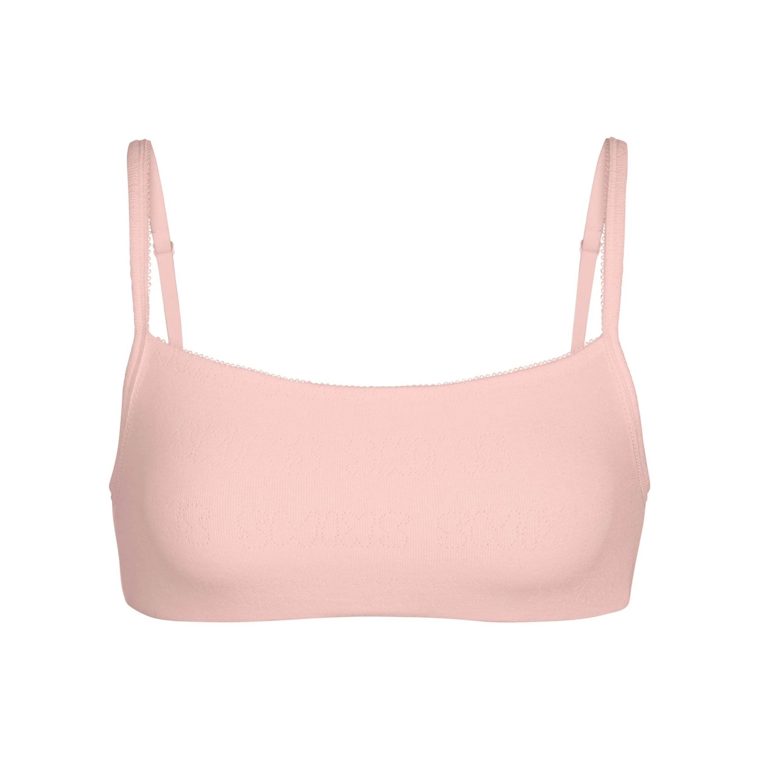 LOGO POINTELLE SCOOP NECK BRALETTE | QUARTZ