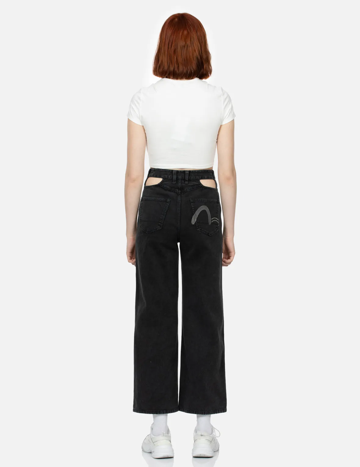 Logo Print Knotted Cropped Tee