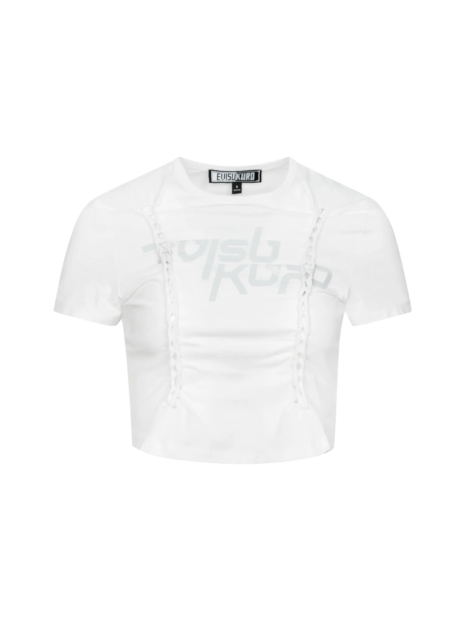 Logo Print Knotted Cropped Tee