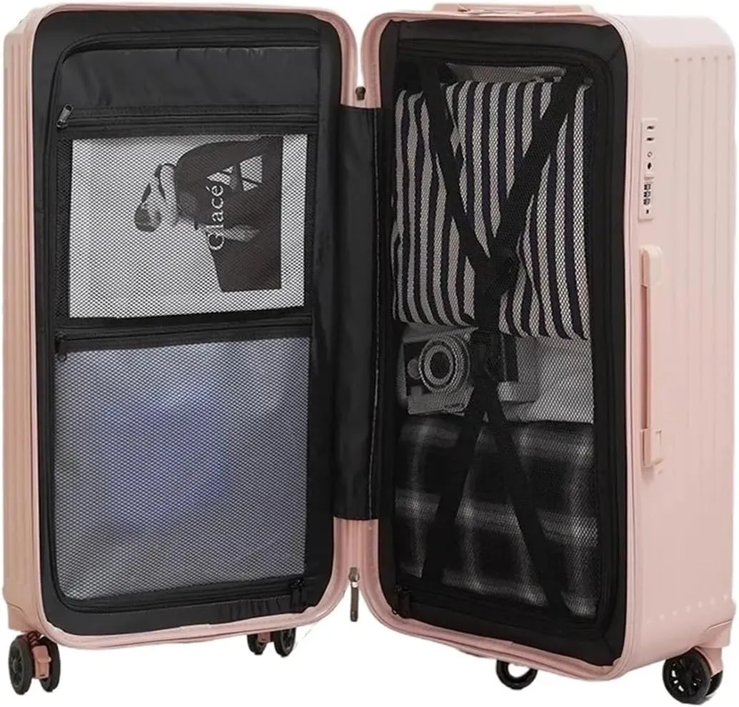 Luggage 20/28/36/50 Inch Large Size Suitcase Rectangular Carry-on Luggage PC Suitcases Travel Trolley Case with Five Spinner Wheels Suitcase(Pink,36 inch)
