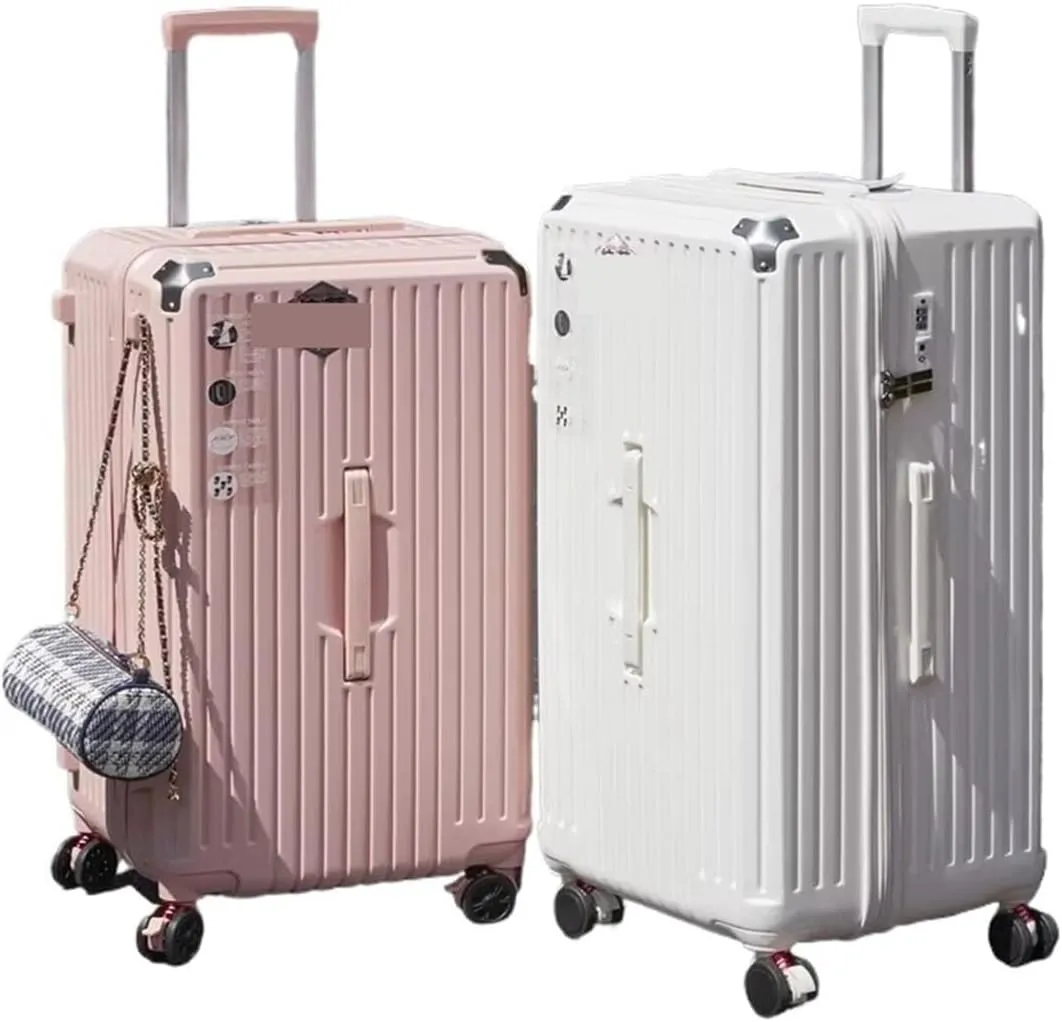 Luggage 20/28/36/50 Inch Large Size Suitcase Rectangular Carry-on Luggage PC Suitcases Travel Trolley Case with Five Spinner Wheels Suitcase(Pink,36 inch)
