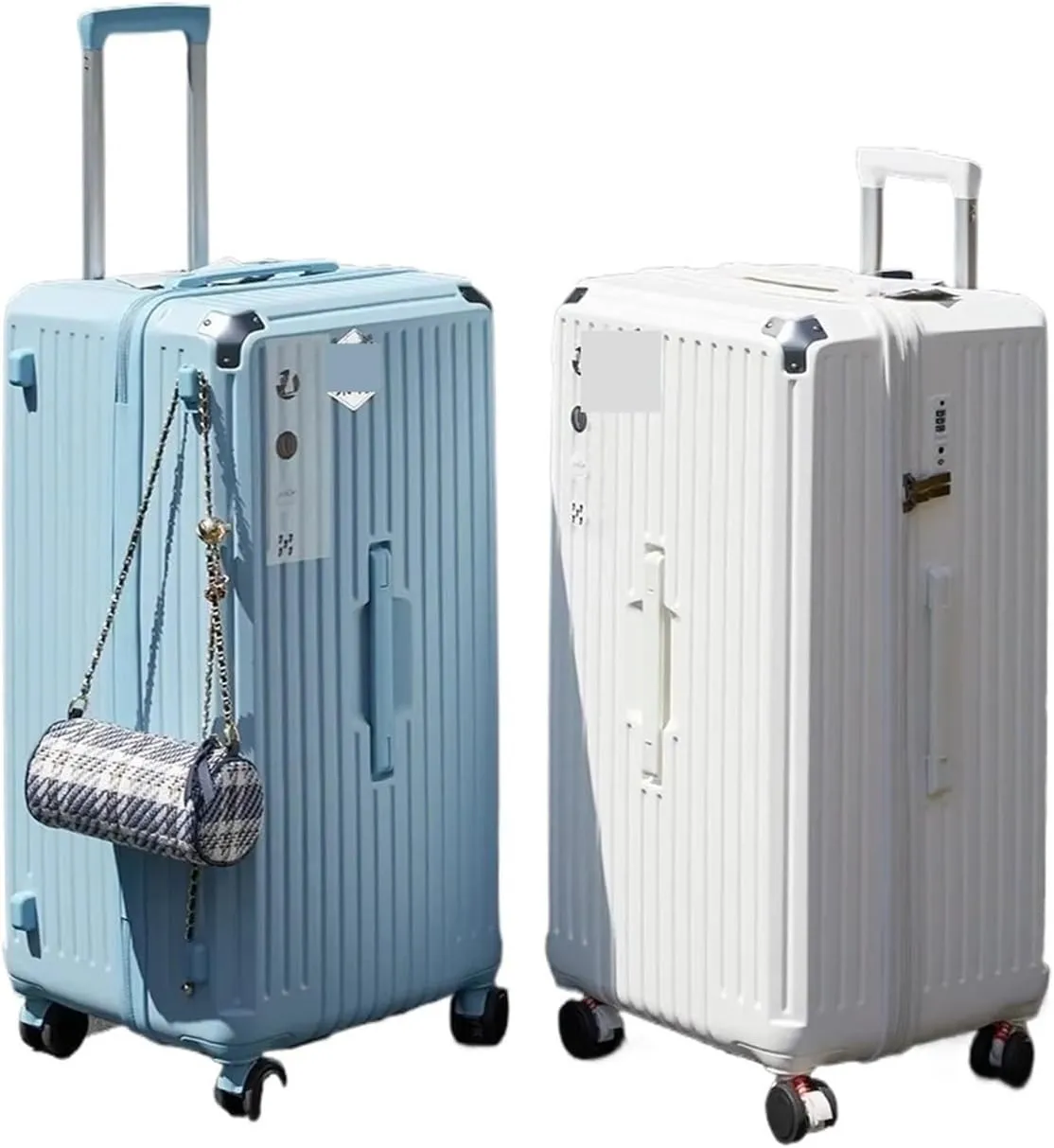 Luggage 20/28/36/50 Inch Large Size Suitcase Rectangular Carry-on Luggage PC Suitcases Travel Trolley Case with Five Spinner Wheels Suitcase(Pink,36 inch)