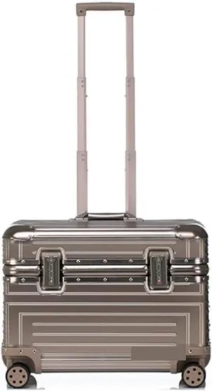 Luggage Aluminum Spinner 18" Camera Trolley Suitcase Luggage Bag Photography Suitcase On Wheels Suitcase(Gold,18 inc Small Cabin)