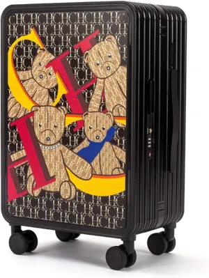 Luggage Classic Fashion Unisex New Roller Luggage Letter Large Capacity Business Travel Luggage Suitcase(Style1)