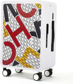 Luggage Classic Fashion Unisex New Roller Luggage Letter Large Capacity Business Travel Luggage Suitcase(Style4)