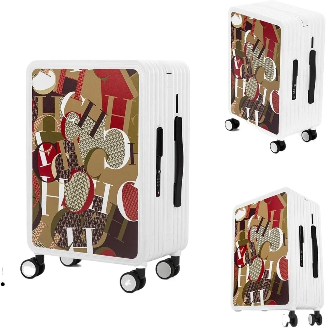 Luggage Classic Fashion Unisex New Roller Luggage Letter Large Capacity Business Travel Luggage Suitcase(Style5)