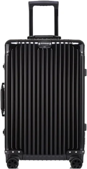 Luggage Suitcase Aluminum Metal Password Trolley Luggage Suitcase Trip Cabin Carry-on 20/24/28/32 Inch Travel Bags Suitcases Suitcase(Black,22 inch)