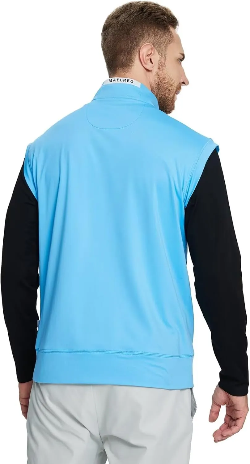 M MAELREG Golf Vests For Men Dry Fit Lightweight Moisture Wicking Performance Sports Breathable Golf 1/4 Zip Pullover Men