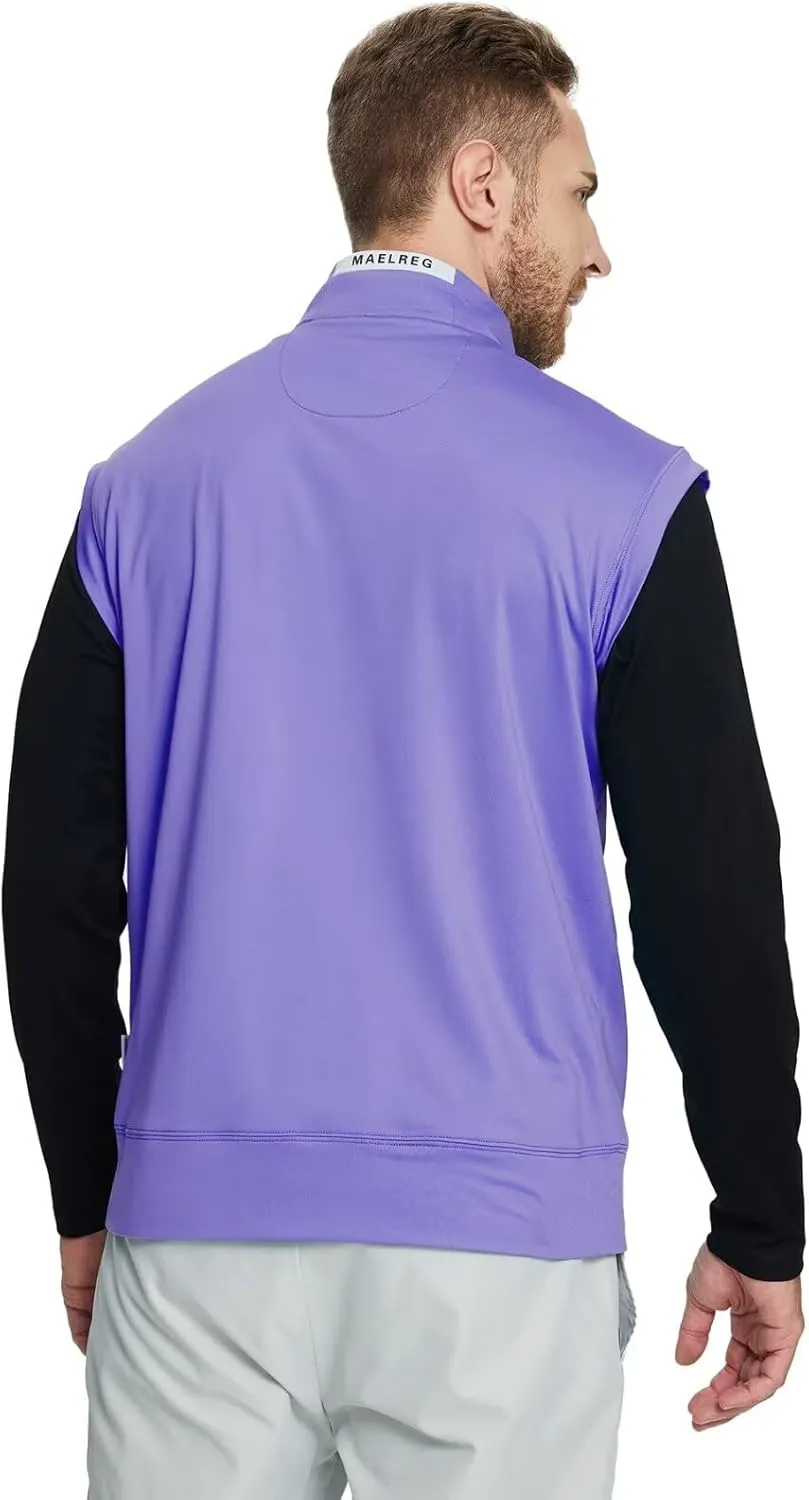 M MAELREG Golf Vests For Men Dry Fit Lightweight Moisture Wicking Performance Sports Breathable Golf 1/4 Zip Pullover Men