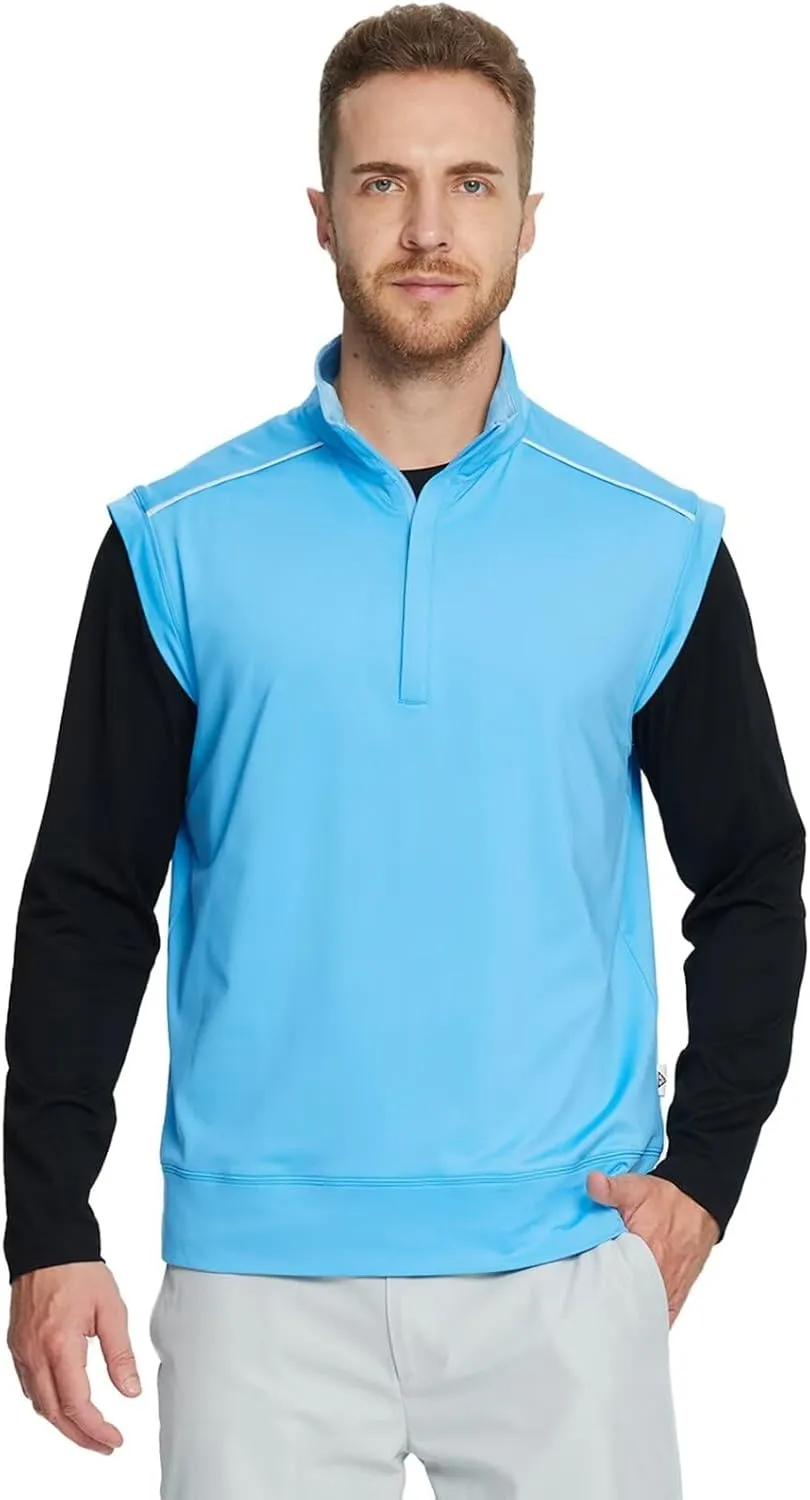 M MAELREG Golf Vests For Men Dry Fit Lightweight Moisture Wicking Performance Sports Breathable Golf 1/4 Zip Pullover Men