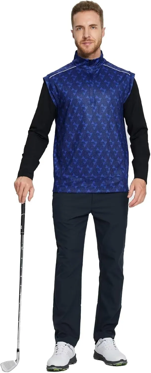 M MAELREG Golf Vests For Men Dry Fit Lightweight Moisture Wicking Performance Sports Breathable Golf 1/4 Zip Pullover Men