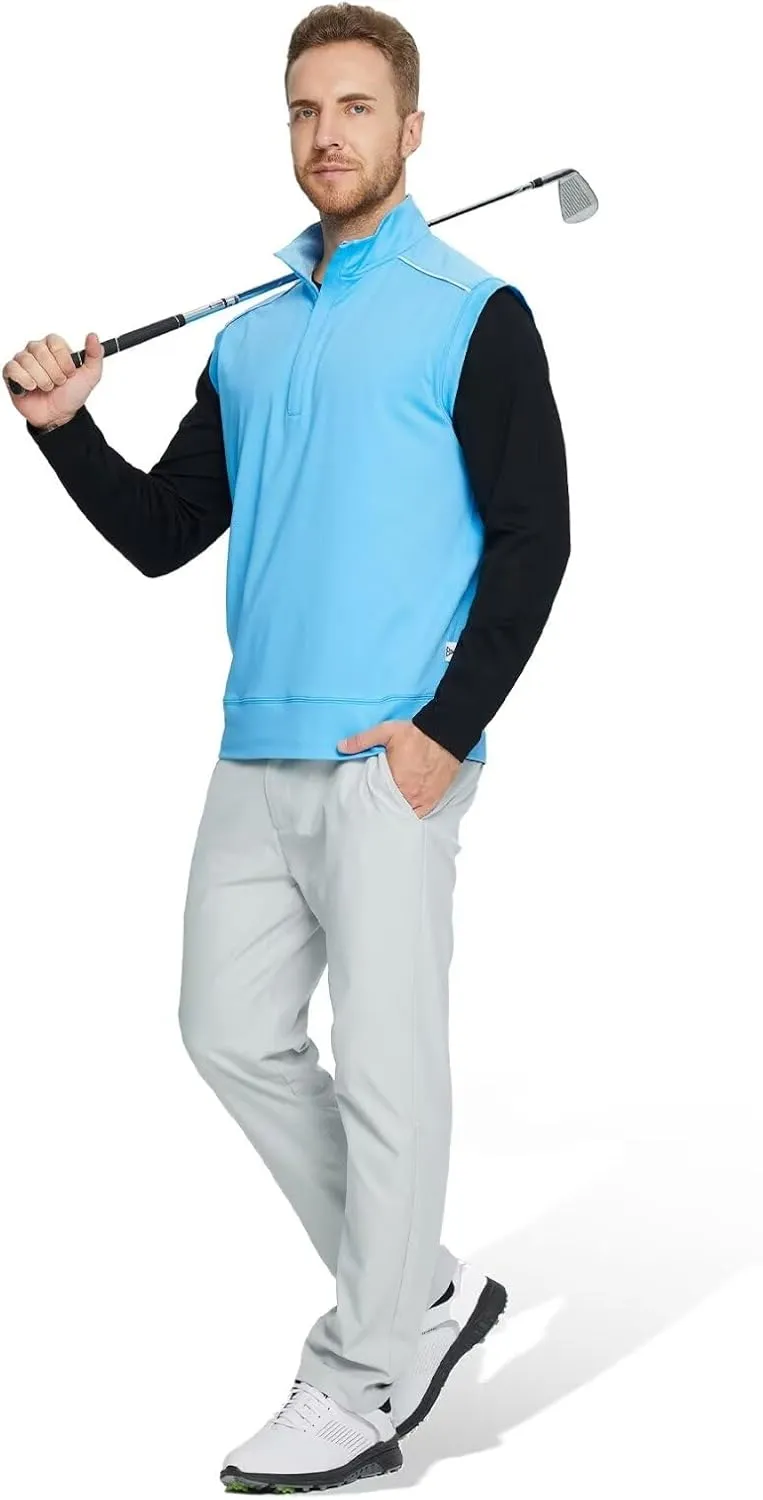 M MAELREG Golf Vests For Men Dry Fit Lightweight Moisture Wicking Performance Sports Breathable Golf 1/4 Zip Pullover Men