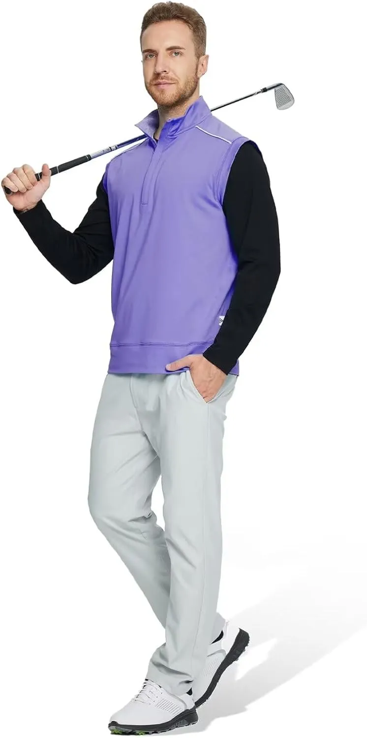 M MAELREG Golf Vests For Men Dry Fit Lightweight Moisture Wicking Performance Sports Breathable Golf 1/4 Zip Pullover Men