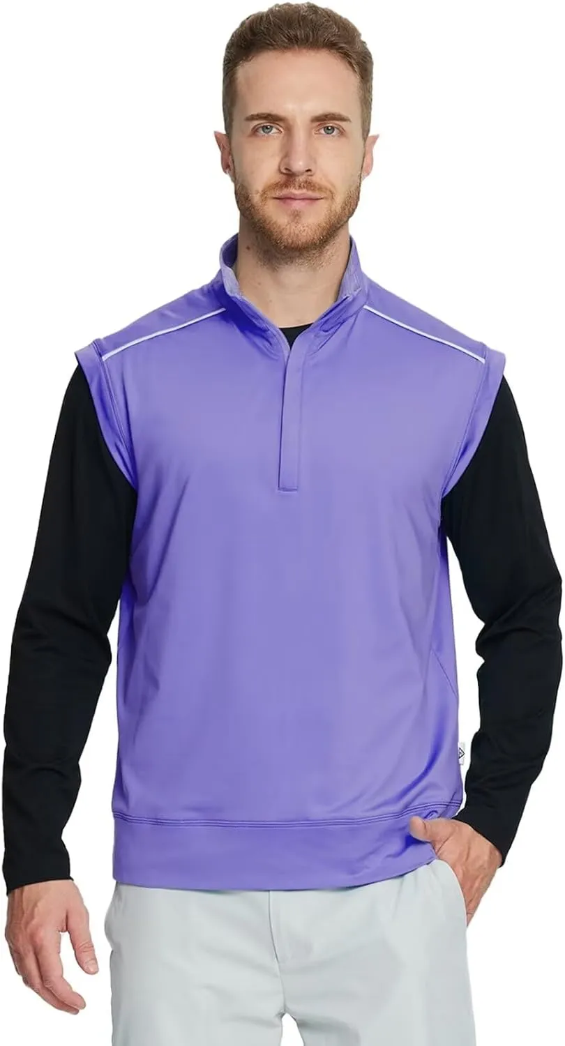 M MAELREG Golf Vests For Men Dry Fit Lightweight Moisture Wicking Performance Sports Breathable Golf 1/4 Zip Pullover Men