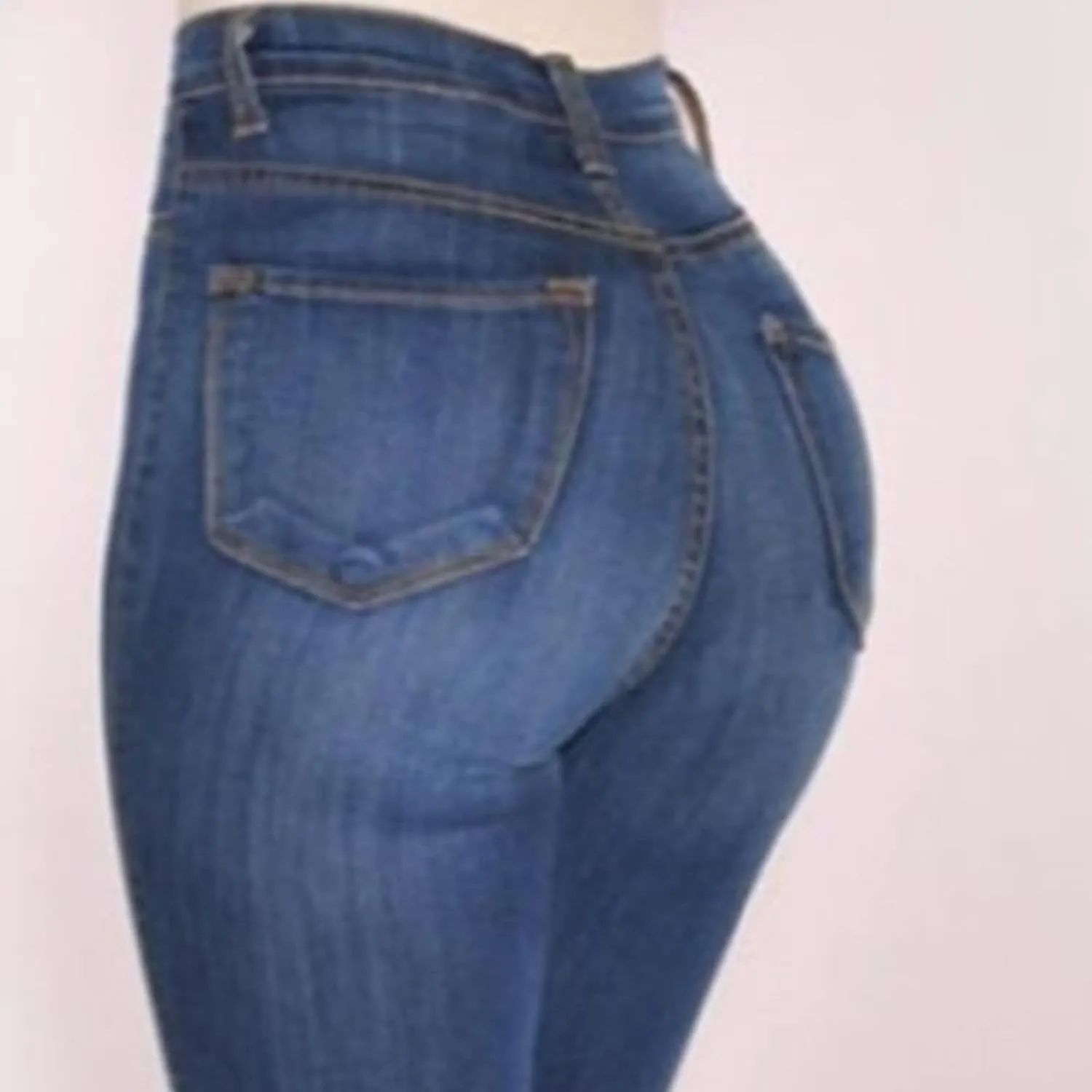 Maiyifu-GJ Butt Lifting Skinny Jeans for Women 5 Button Up High Waisted Jeans Casual Stretch Slim Fit Denim Pants (Blue,X-Large)