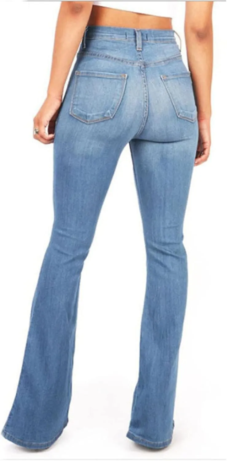 Maiyifu-GJ Women's Flare Bell Bottom Jeans High Rise Slimming Wide Leg Denim Jeans Retro Slim Boot Cut Jean Trousers
