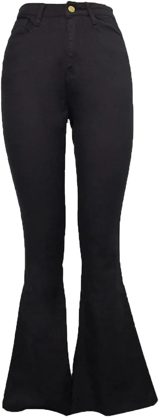 Maiyifu-GJ Women's Flare Bell Bottom Jeans High Rise Slimming Wide Leg Denim Jeans Retro Slim Boot Cut Jean Trousers