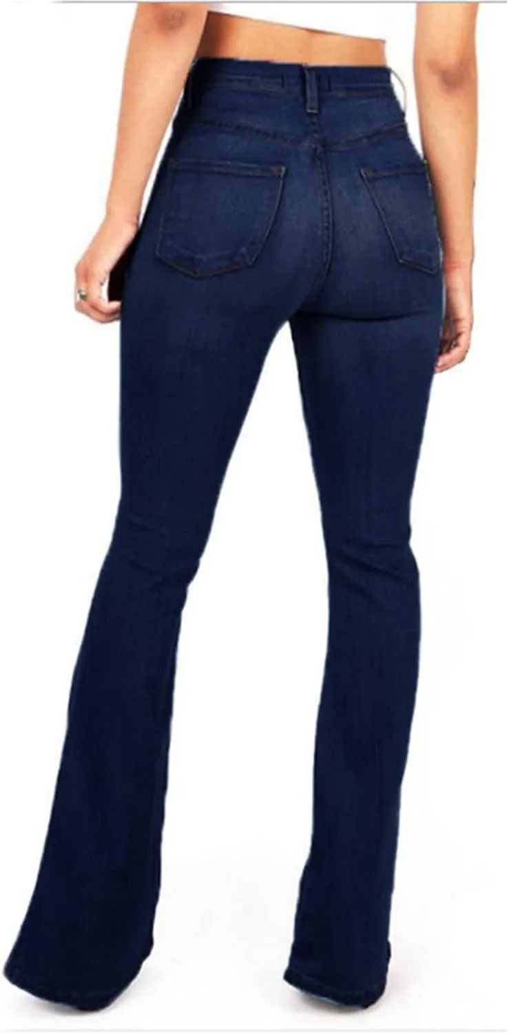Maiyifu-GJ Women's Flare Bell Bottom Jeans High Rise Slimming Wide Leg Denim Jeans Retro Slim Boot Cut Jean Trousers