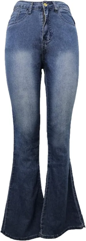 Maiyifu-GJ Women's Flare Bell Bottom Jeans High Rise Slimming Wide Leg Denim Jeans Retro Slim Boot Cut Jean Trousers