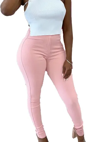 Maiyifu-GJ Women's High Waisted Skinny Stretch Jeans Butt Lifting Slim Fit Pull on Jean Casual Tapered Leg Denim Pants