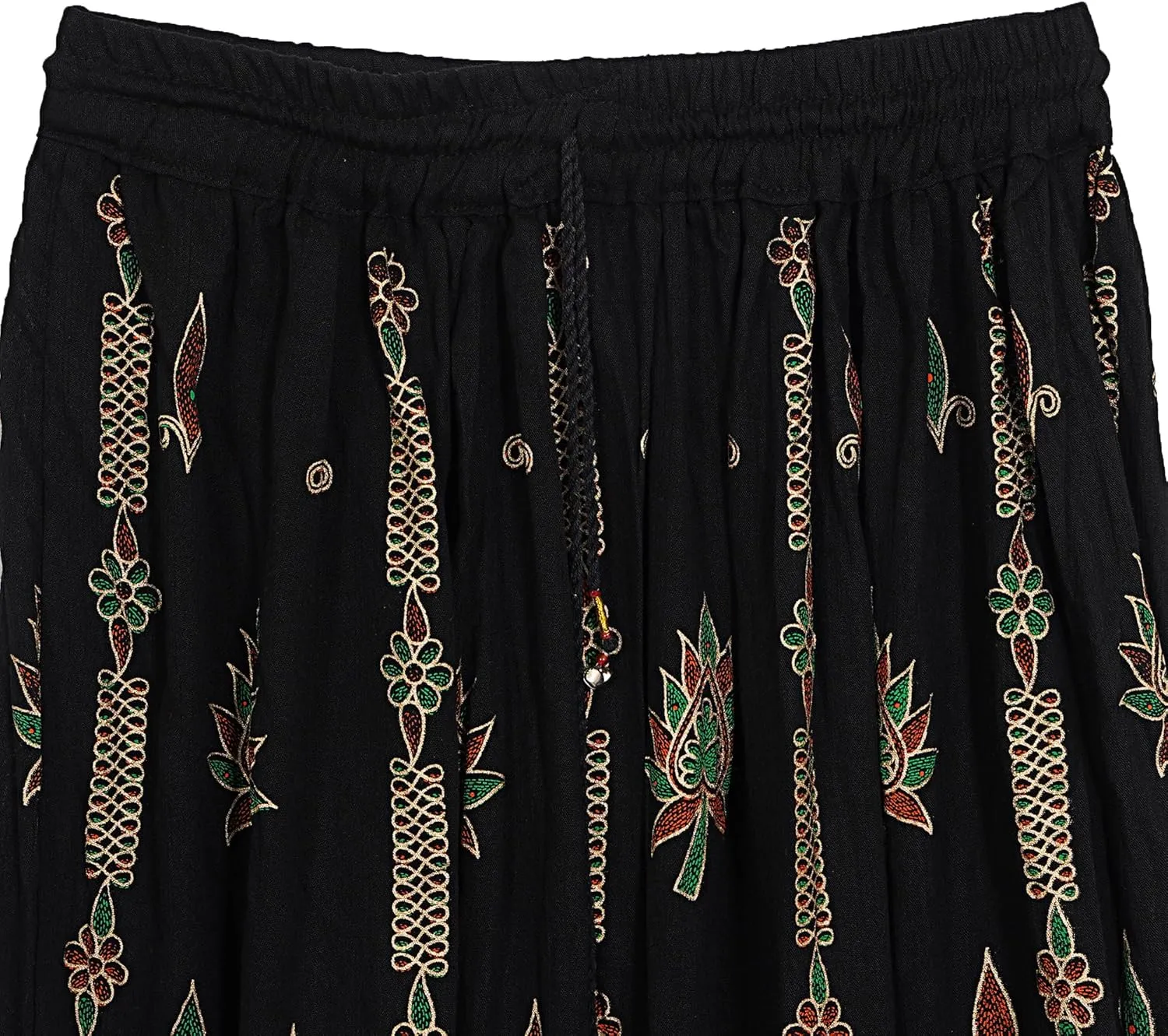 Marubhumi Indian Tie Dye Yoga Trend Women's Sequined Crinkle Broomstick Gypsy Long Skirt