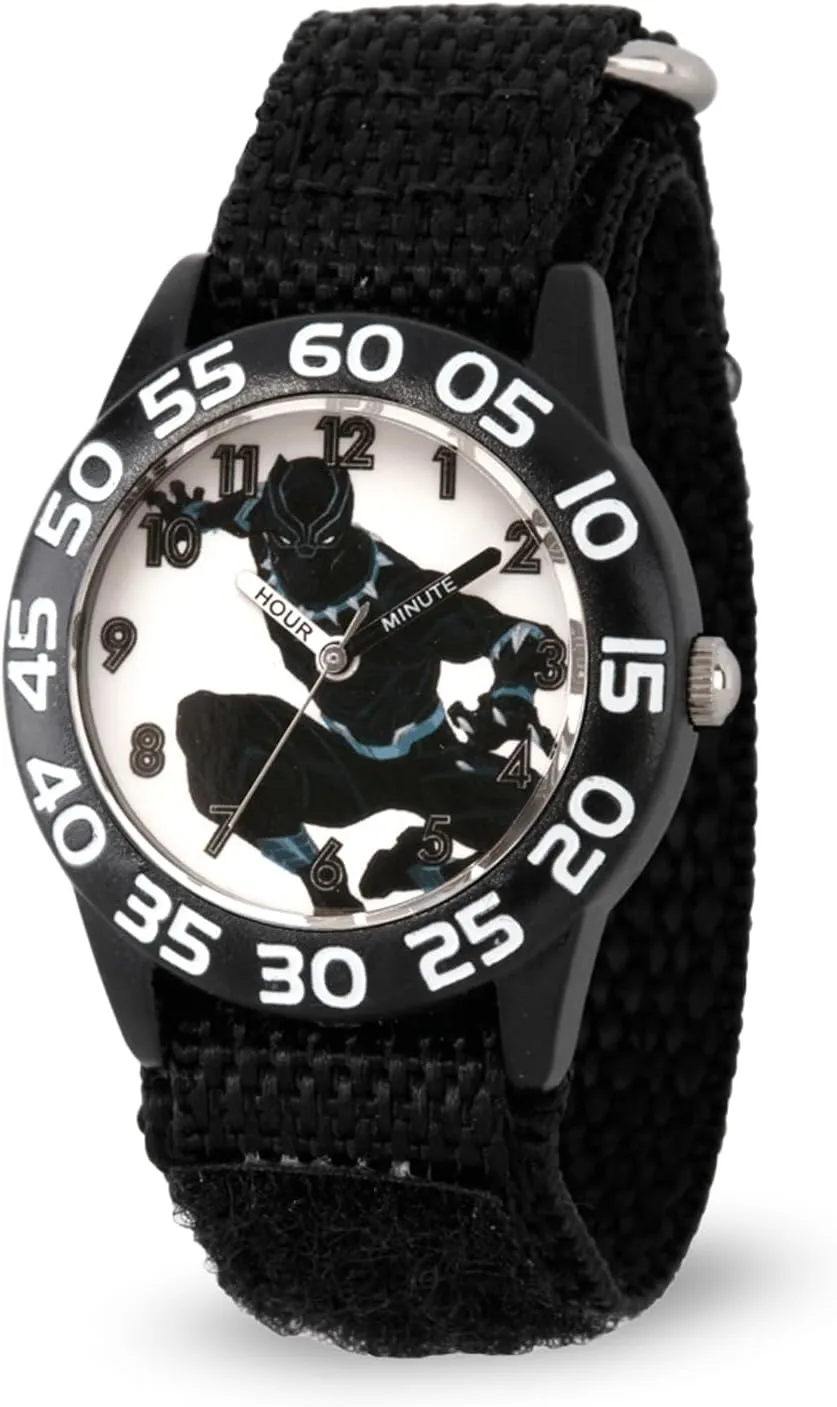 MARVEL Kids' WMA000227 Avengers Analog Display Analog Quartz Black Watch