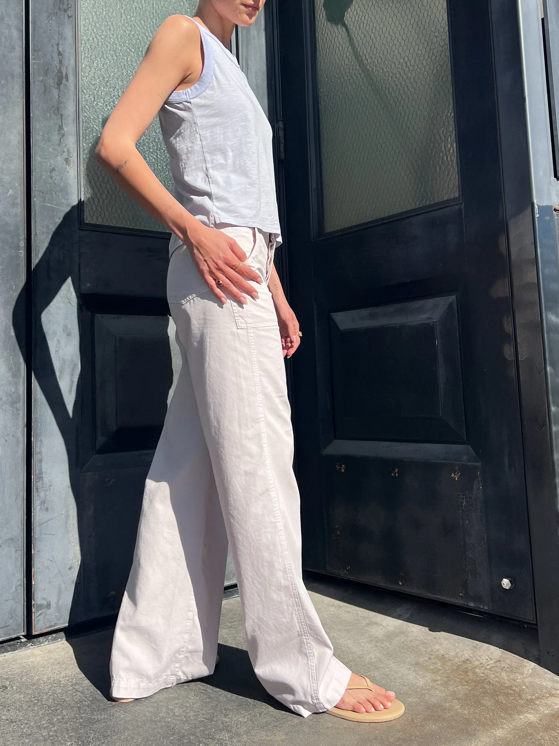Max Pant in Washed Canvas - Fog