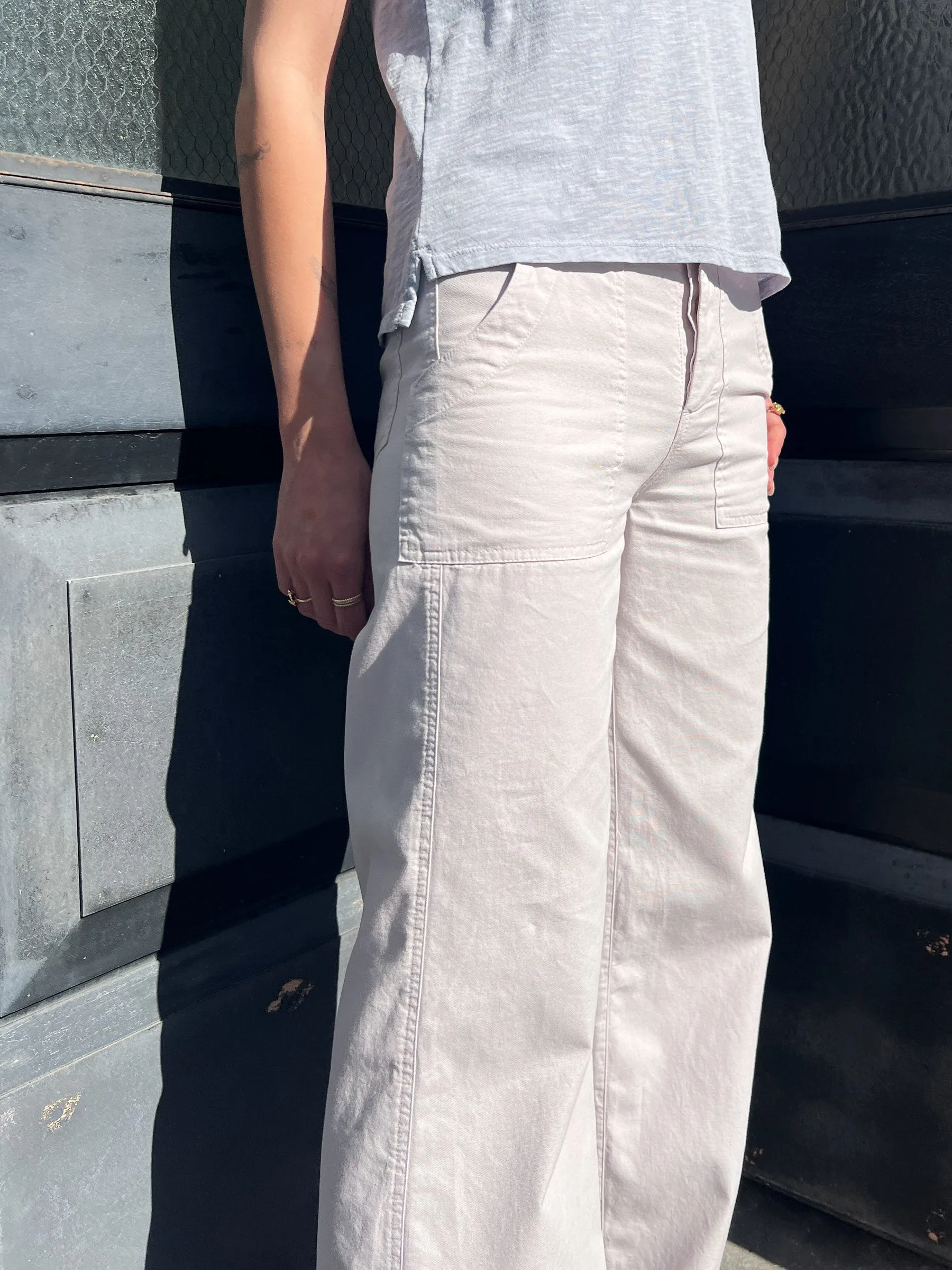 Max Pant in Washed Canvas - Fog