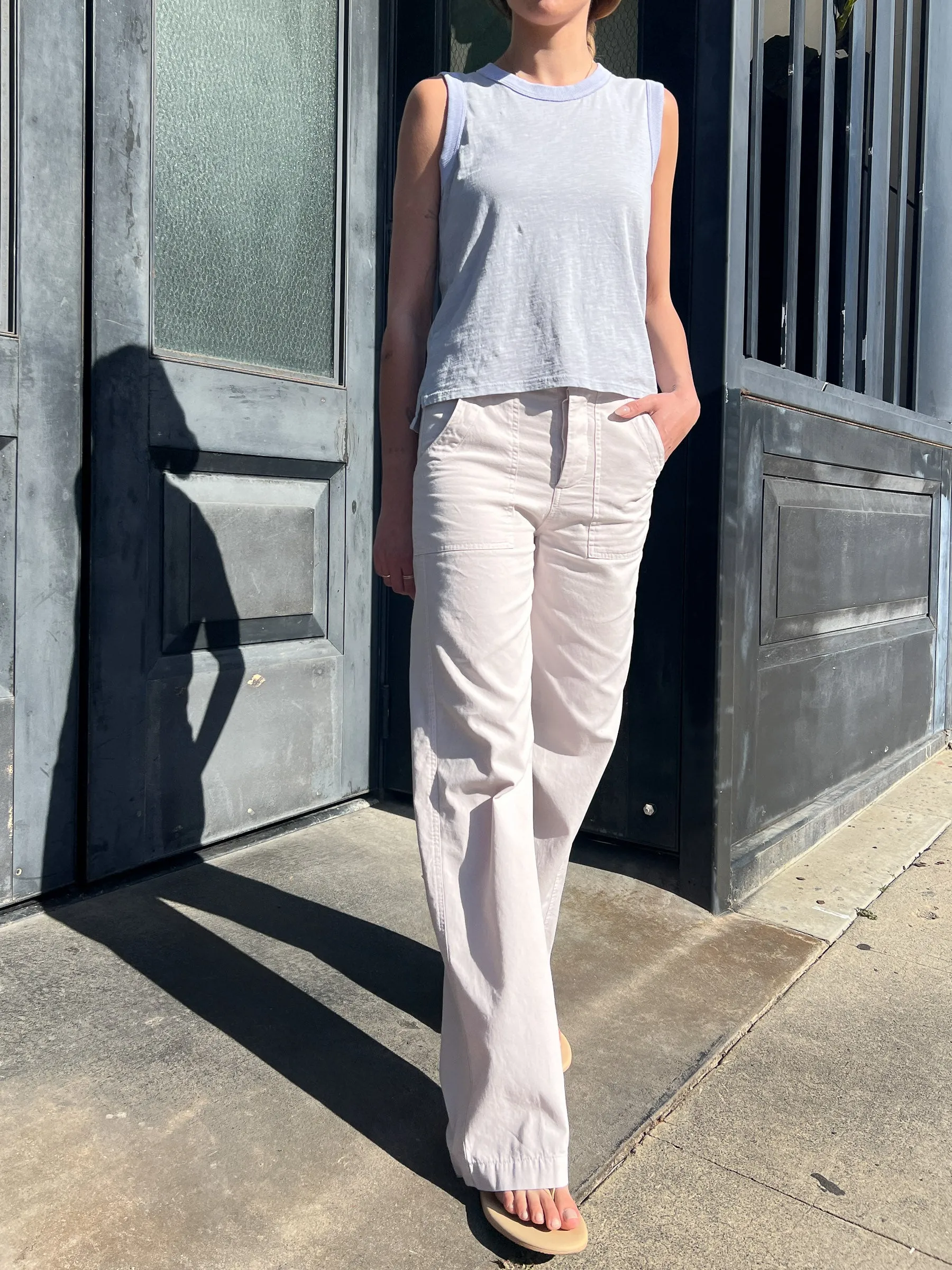 Max Pant in Washed Canvas - Fog