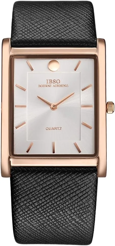 Men Watches 7MM Ultra-Thin Rectangle Dial Watch Classic Quartz Wristwatch