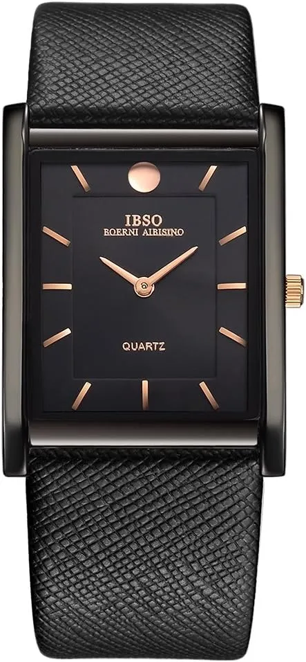 Men Watches 7MM Ultra-Thin Rectangle Dial Watch Classic Quartz Wristwatch