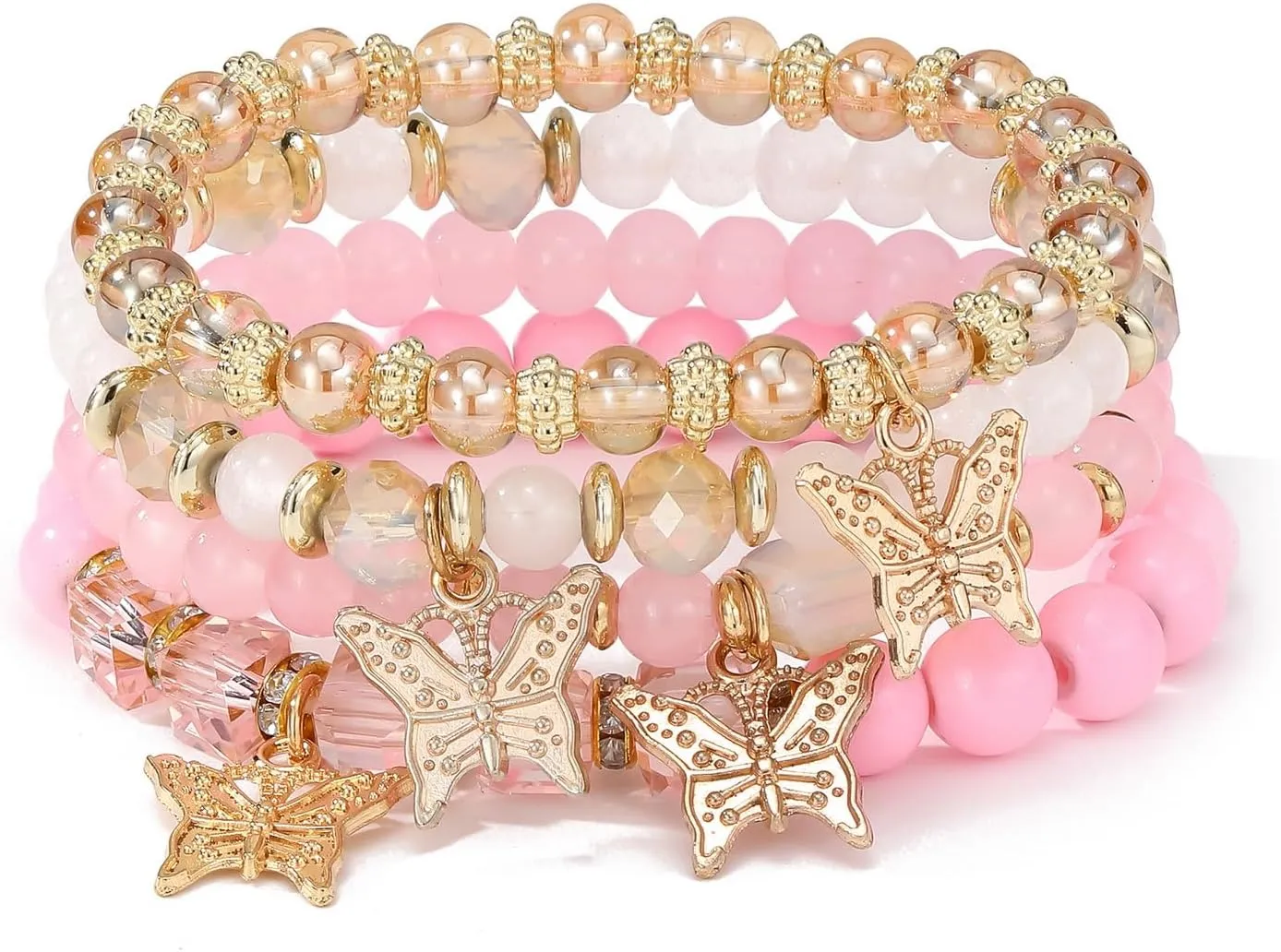 MengPa Beaded Bracelets for Women Trendy Stacks Boho Bead Bracelet Pack Friendship Jewelry