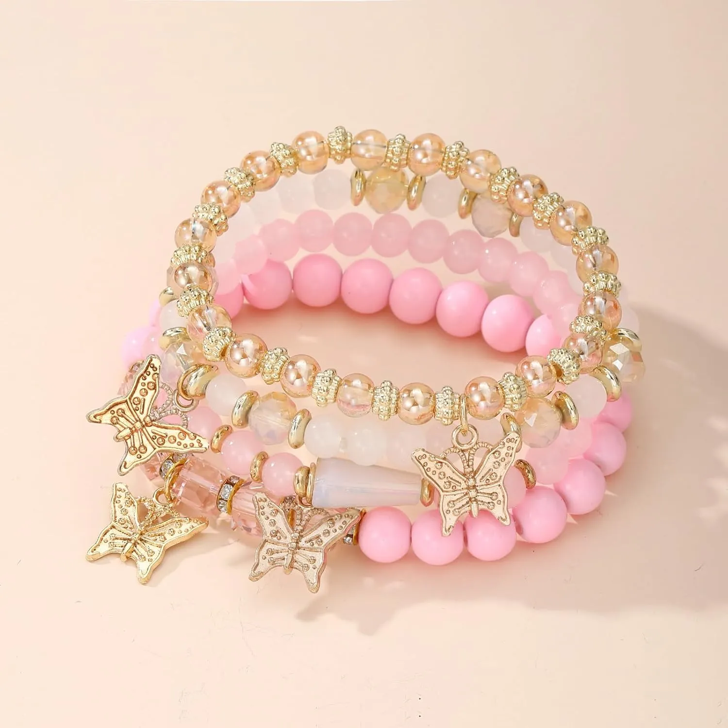 MengPa Beaded Bracelets for Women Trendy Stacks Boho Bead Bracelet Pack Friendship Jewelry