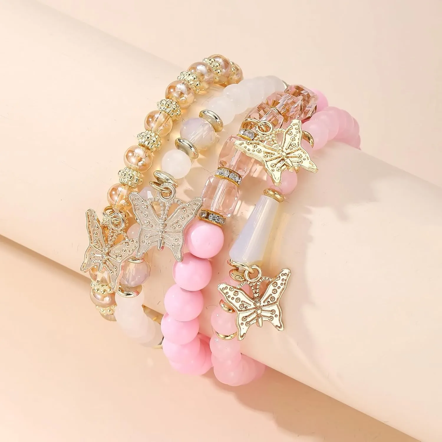 MengPa Beaded Bracelets for Women Trendy Stacks Boho Bead Bracelet Pack Friendship Jewelry