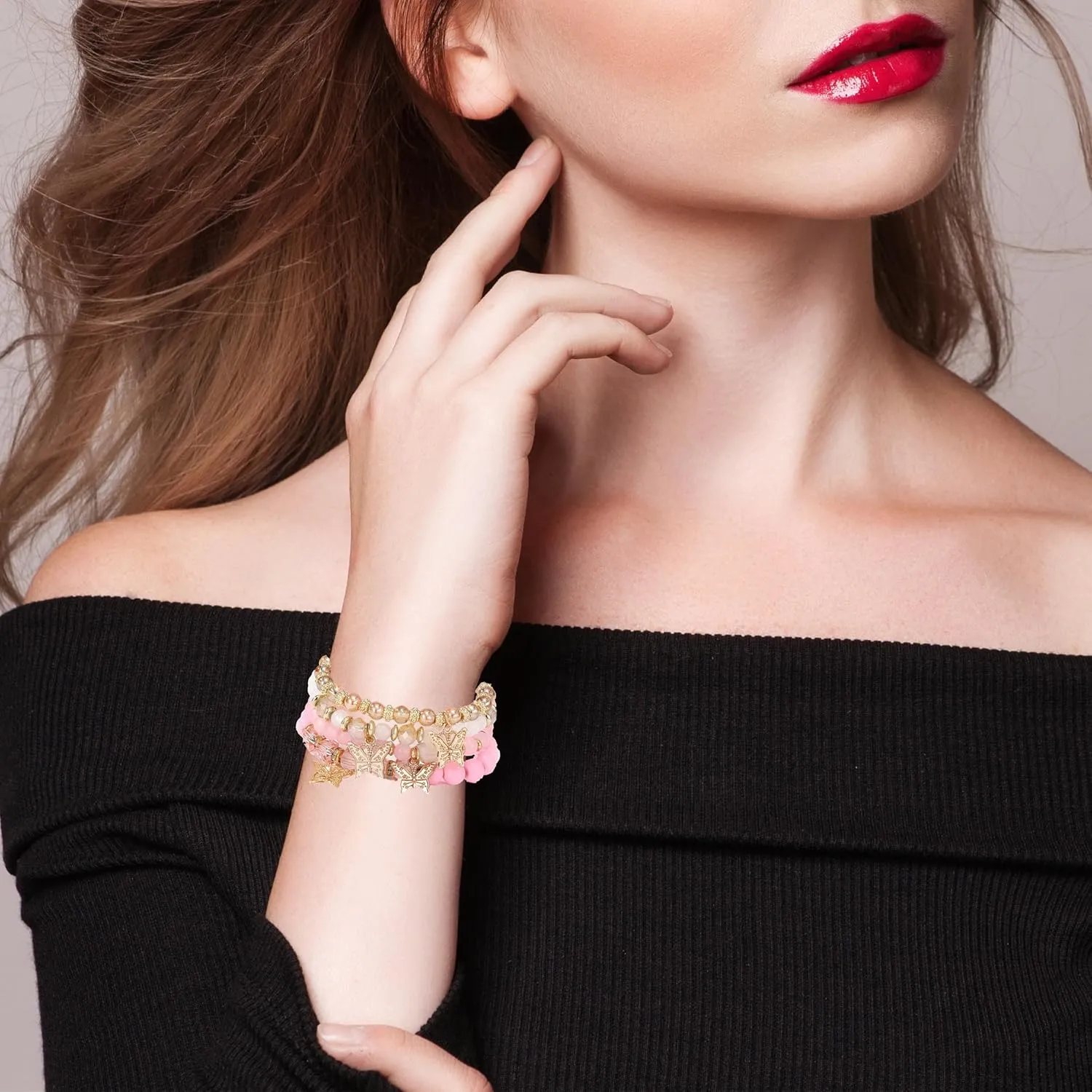 MengPa Beaded Bracelets for Women Trendy Stacks Boho Bead Bracelet Pack Friendship Jewelry