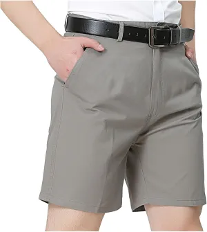 Mens Casual Shorts Cotton Slim Fit Chino Shorts Summer Flat Front Shorts with Pockets Travel Hawaii Lounge Holiday Beach