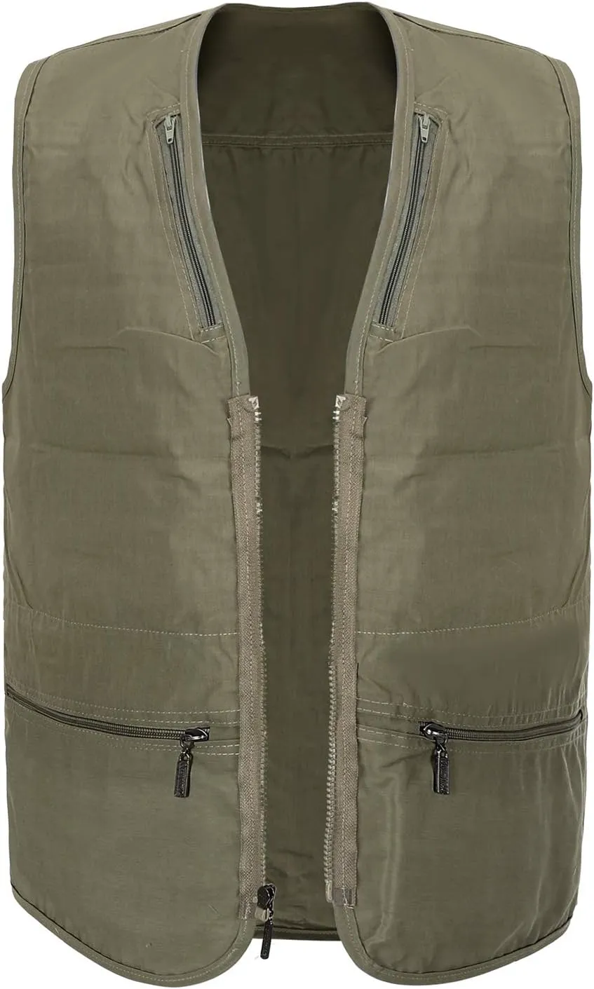 Mens Fishing Vest Multi Pocket Vests Safari Travel Photo Work Jacket Alive Outerwear