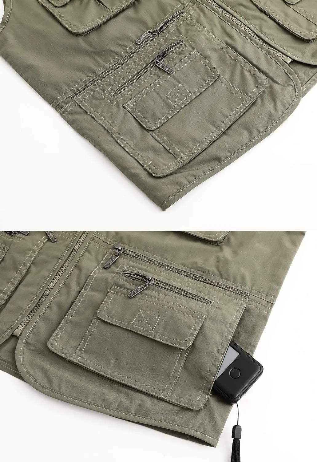 Mens Fishing Vest Multi Pocket Vests Safari Travel Photo Work Jacket Alive Outerwear