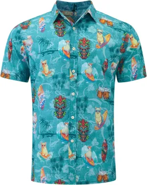 Mens Funny Hawaiian Short Sleeve Casual Button Down Shirts