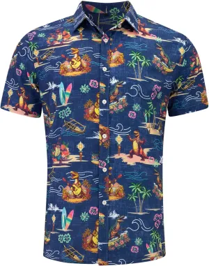 Mens Funny Hawaiian Short Sleeve Casual Button Down Shirts