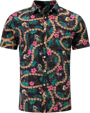 Mens Funny Hawaiian Short Sleeve Casual Button Down Shirts