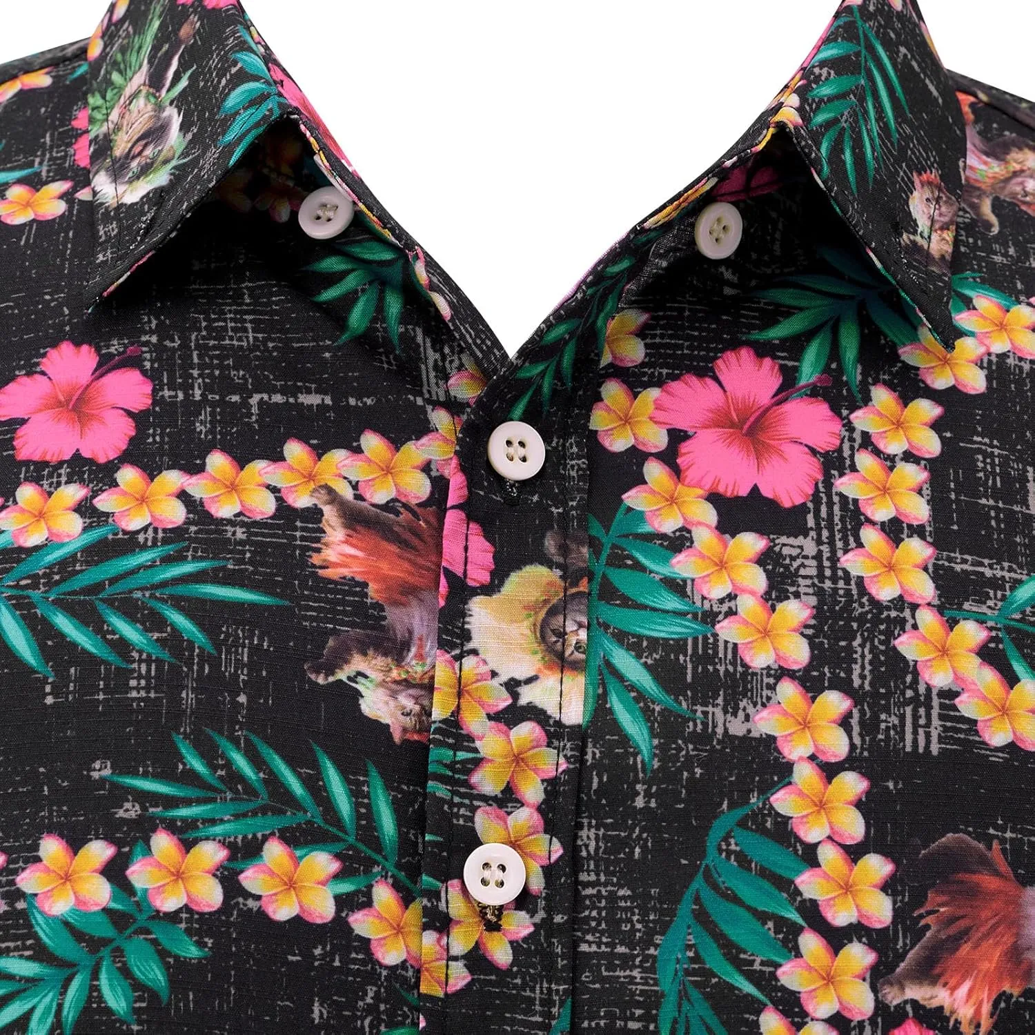 Mens Funny Hawaiian Short Sleeve Casual Button Down Shirts