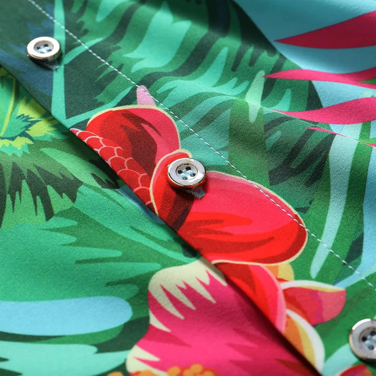 Men's Hawaiian Shirt Funky Blue Beach Printed Tropical Beach Shirt Casual Button Down Short Sleeve Floral Shirts Tops