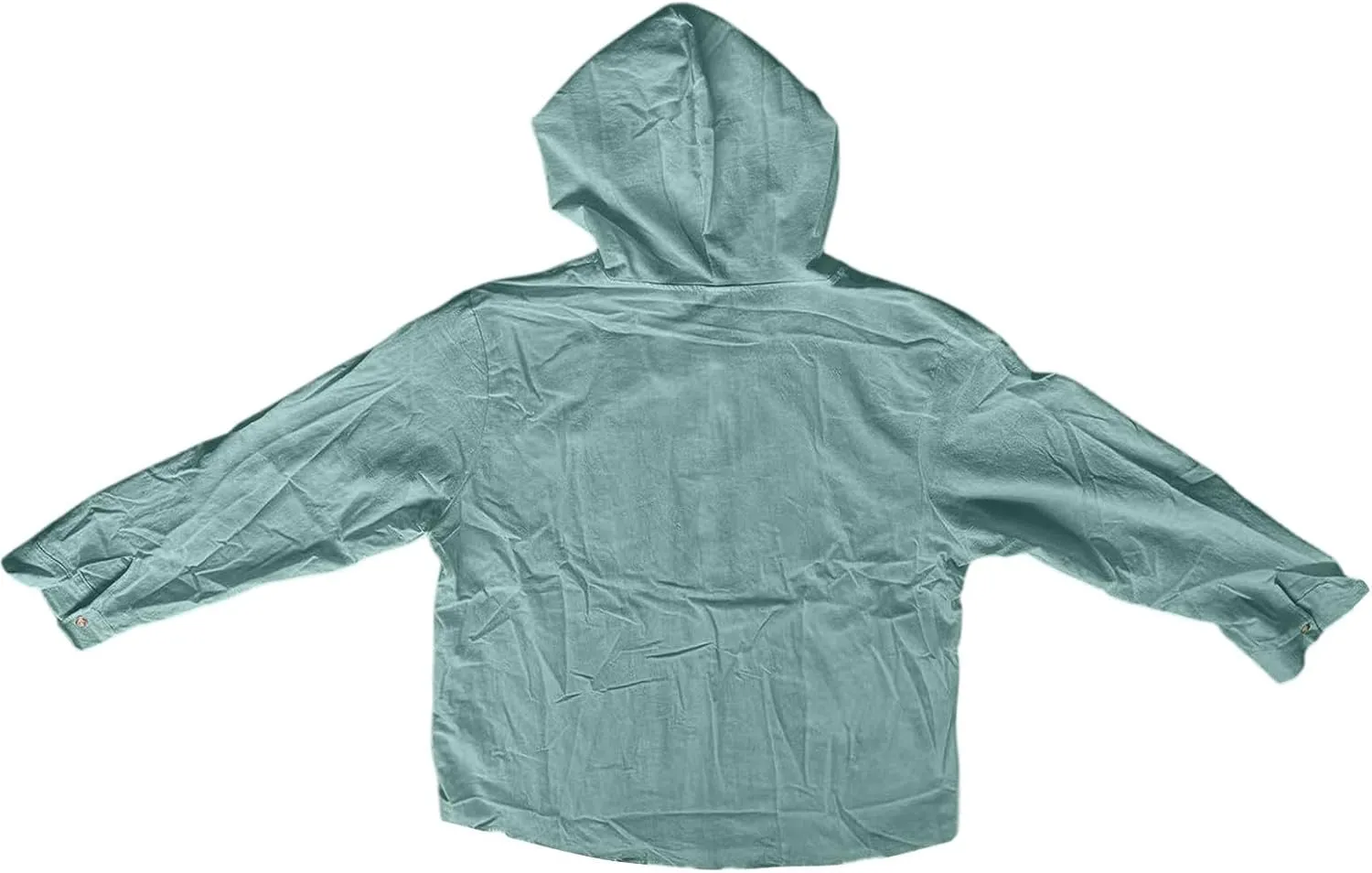 Men's Linen Shirts Long Sleeve Summer Button Down Drawstring Shirt with Hooded Hawaiian Fashion Outfits